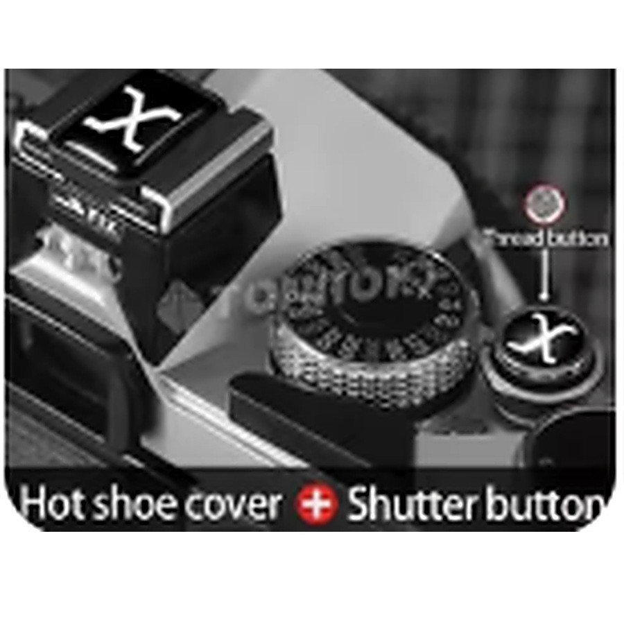 Triggers Metal Aluminum Soft Shutter Release Button Kit (Kit 6 variant, + hot shoe cover)